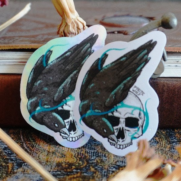 Producto - Sticker Cuervo con Calavera