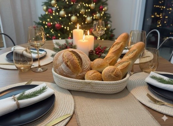 Producto - Panera oval navideña dorada