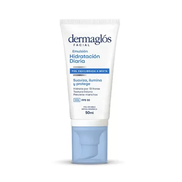 Producto - Emulsión Facial Hidratante Dermaglos de Dia para Piel Normal a Mixta Fps30
