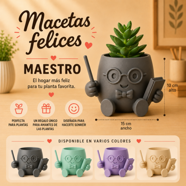 Producto - Macetas Felices 3D - Maestro