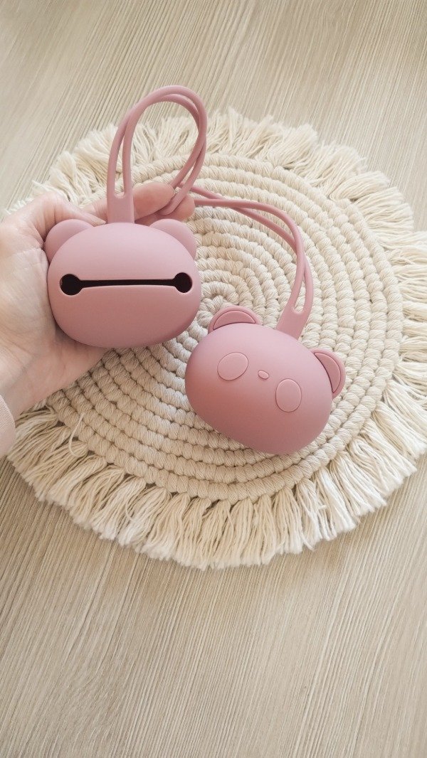 Producto - Guarda chupete de silicona PANDA (rosa)