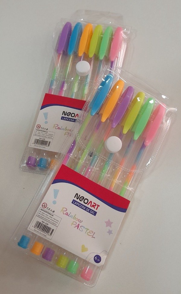 Producto - Lapiceras Gel arco iris Neo Art 6 unid.