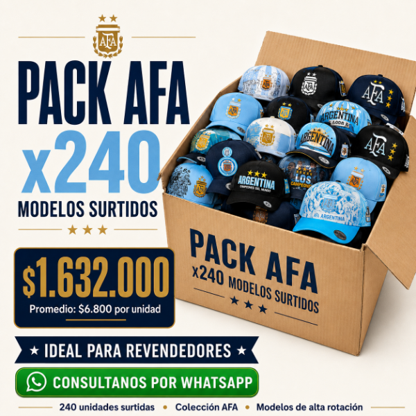 Producto - PACK AFA x240 GORRAS SURTIDAS - ESPECIAL REVENDEDORES