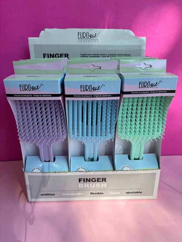Producto - Caja x12 cepillo flexible colores FingerBrush Eurostil