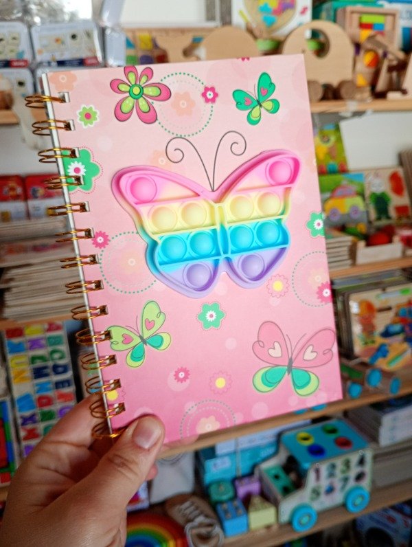 Producto - Cuaderno POP-IT. Tapa dura, espiral metálico, hojas ralladas A5. ROSA. - 0