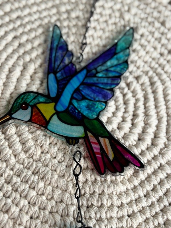 Producto - Colibrí Colgante Vitroux / Decoración Multicolor con Campana