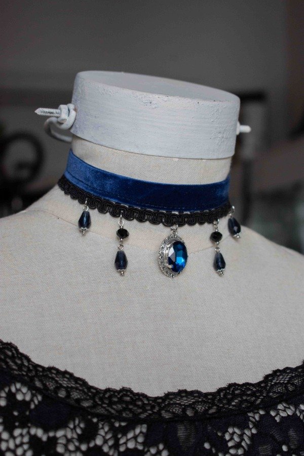 Producto - Choker cristal azul