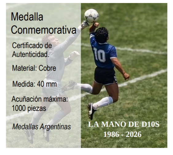 Producto - Medalla Maradona. 40 años de la "Mano de Dios" 1986-2026 - 4