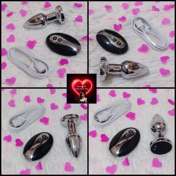 Producto - Plug Anal Metálico con Vibrador y Control Remoto