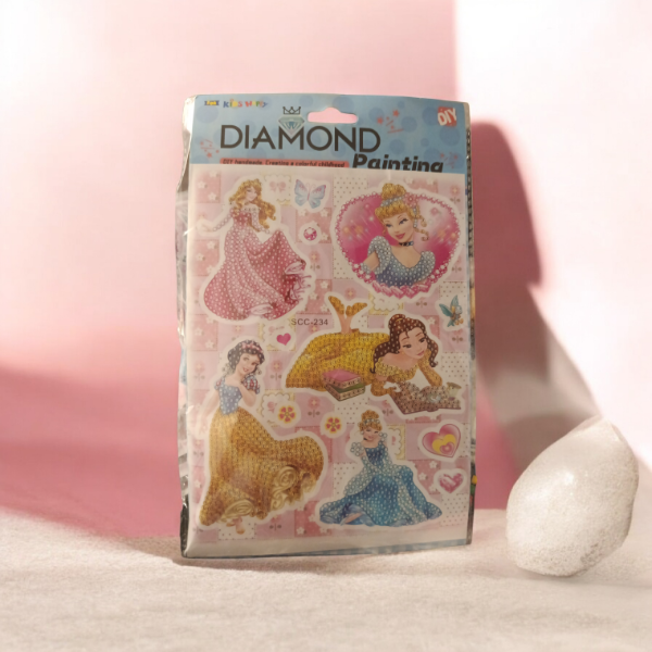 Producto - Plancha stickers pintura diamantes Princesas