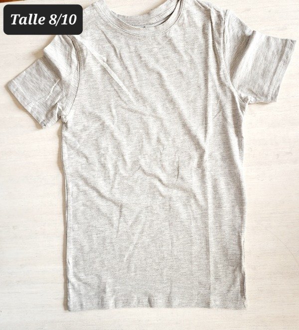 Remera manga corta HyM talle 8/10 gris