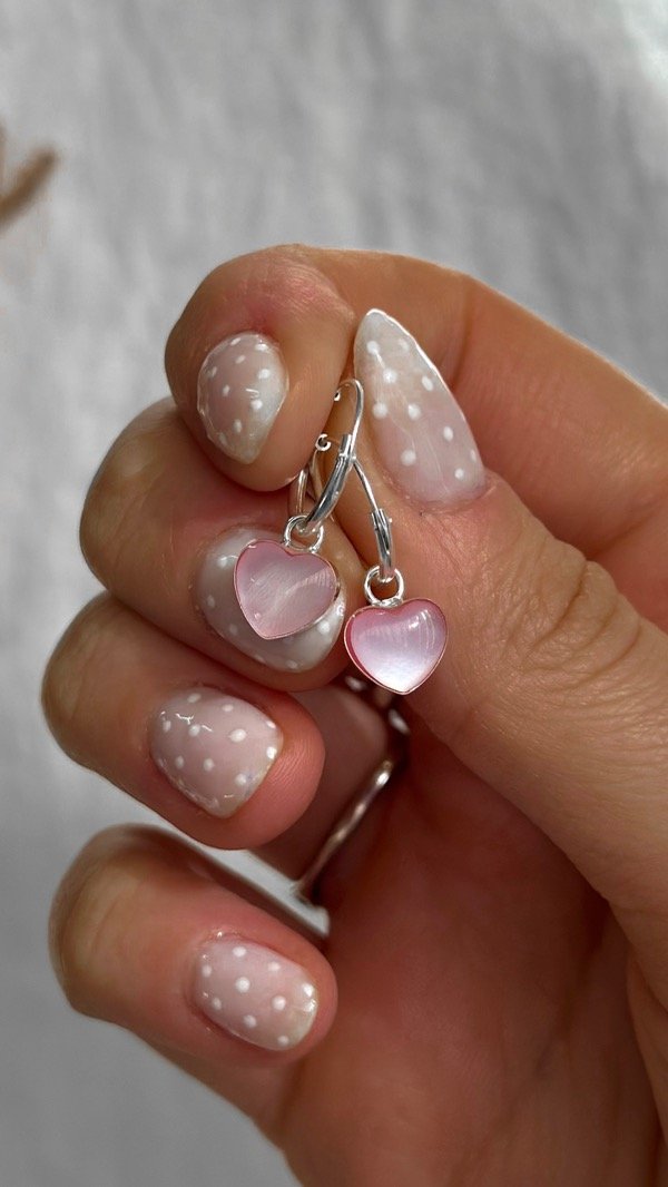 Producto - Argollitas corazón Rosa 12mm (par)