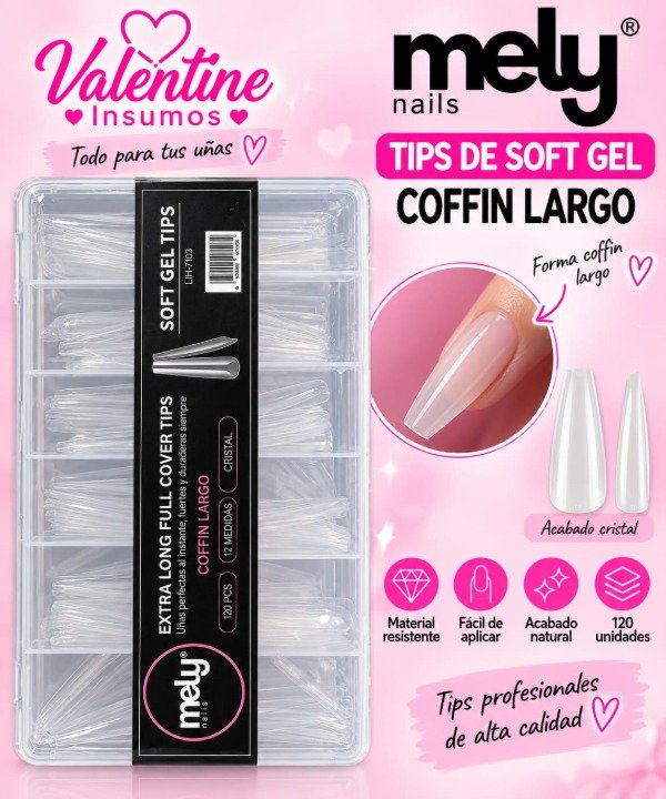 Producto - TIPS DE SOFT GEL COFFIN LARGO MELY