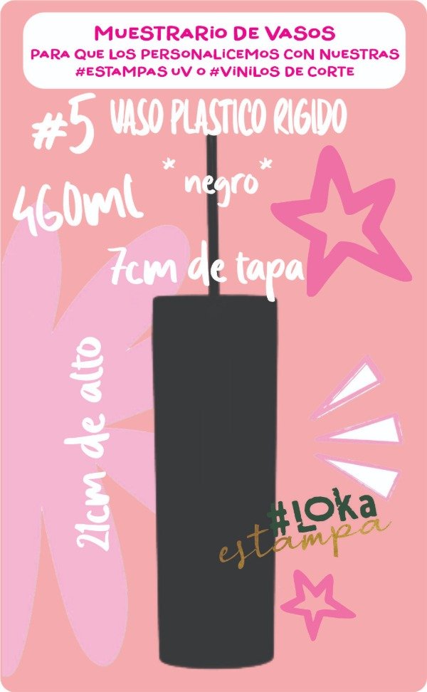 Producto - #5 Vaso Plástico Rígido Negro 460ml