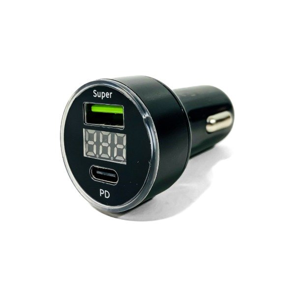 Producto - VOLTIMETRO DIGITAL CON CARGADOR USB 20W 12V / 24V CARGA ULTRA RAPIDA TCVOLTB