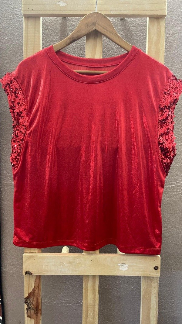 Producto - BLUSA ROJA CON LENTEJUELAS
