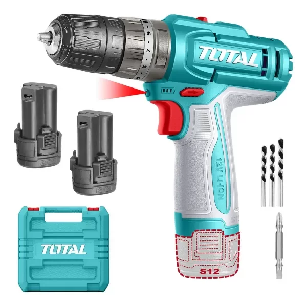 Producto - Taladro Atornillador Profesional Inalámbrico 12v 1500 Rpm Incluye Maletín
