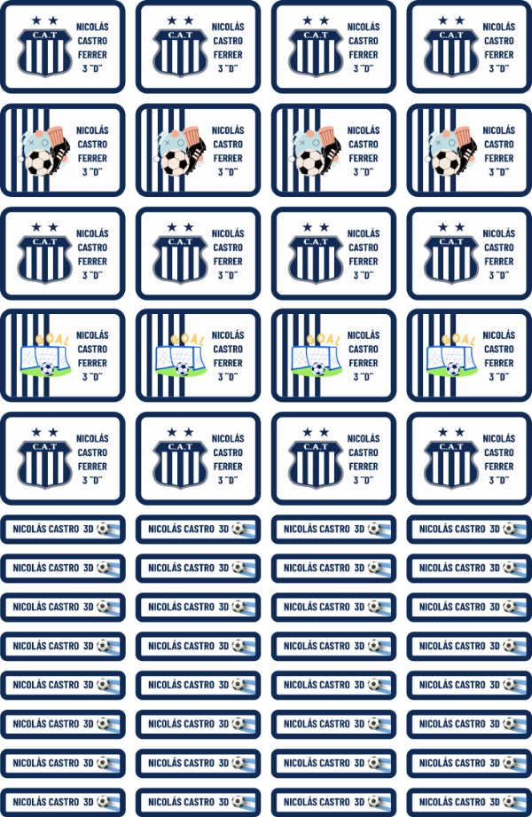 Producto - Etiquetas Escolares - Talleres