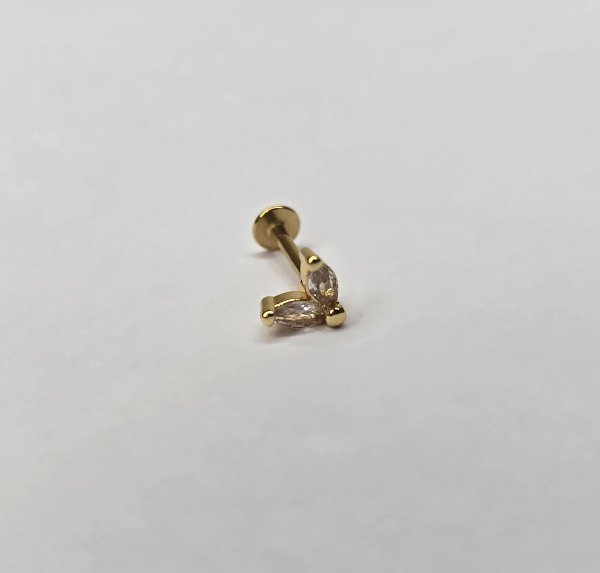 Producto - Labret doble hoja dorado