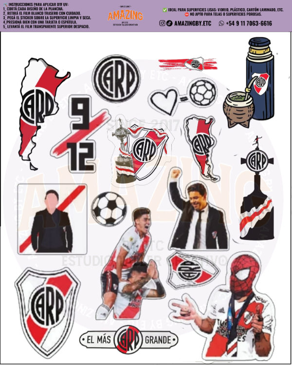 Producto - River Plate Plancha Stickers premium DTF UV