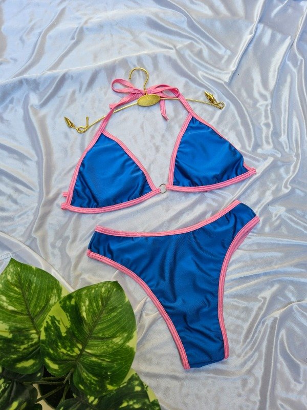 Producto - BIKINI LYCRA AZUL Y ROSA  TALLE 85 (A73A)