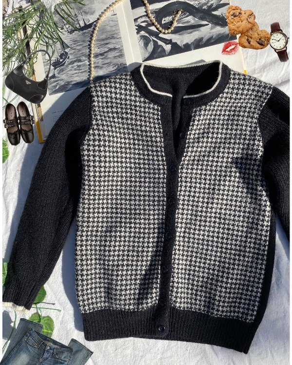 Producto - Cardigan invierno pied de poule 1990s