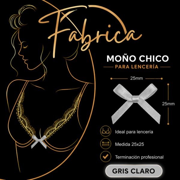 Producto - Moño Chico Gris Claro (1 unidad)