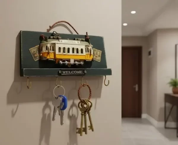 Producto - Porta Llaves De Pared En Madera Y Chapa Tranvia Lisboa