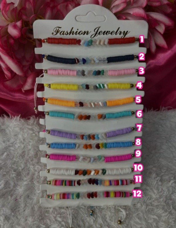 Producto - Pulsera hilo piedras colores - 1