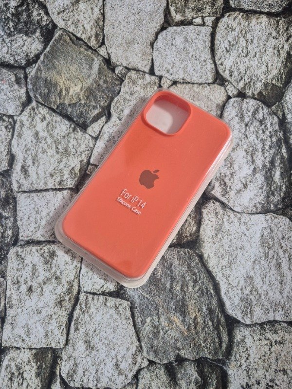 Producto - Funda silicone case logo Iphone 14 naranja