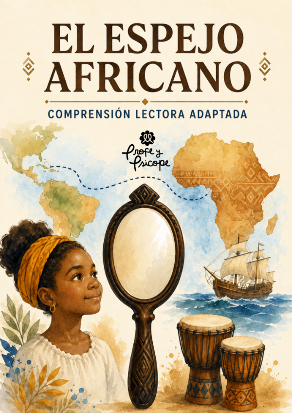 Producto - El espejo africano Comprensión lectora adaptada con apoyos visuales