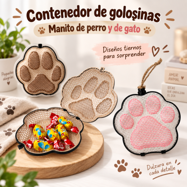 Producto - Contenedor de Golosinas Manito Perro y Gato 3D