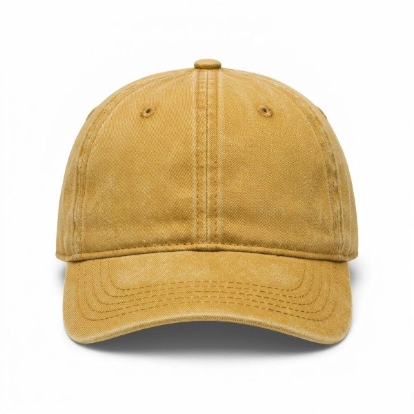 Producto - gorra lisa infantil color mostaza desgastada vintage regulable
