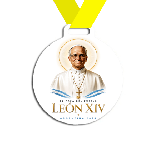 Producto - Medalla Plastica Personalizada visita Papa León XIV #30 - 4
