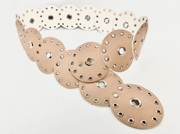 Producto - 105cm Cinto Faja Redondo Beige Ecocuero