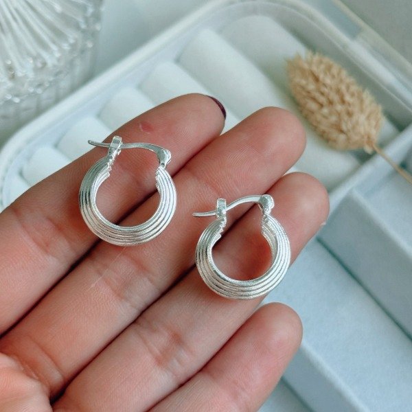 Producto - Aros Argolla Cecilia Laminado Plata 925