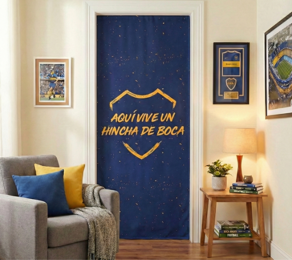 Producto - Funda de puerta textil estampada para privacidad y oscuridad