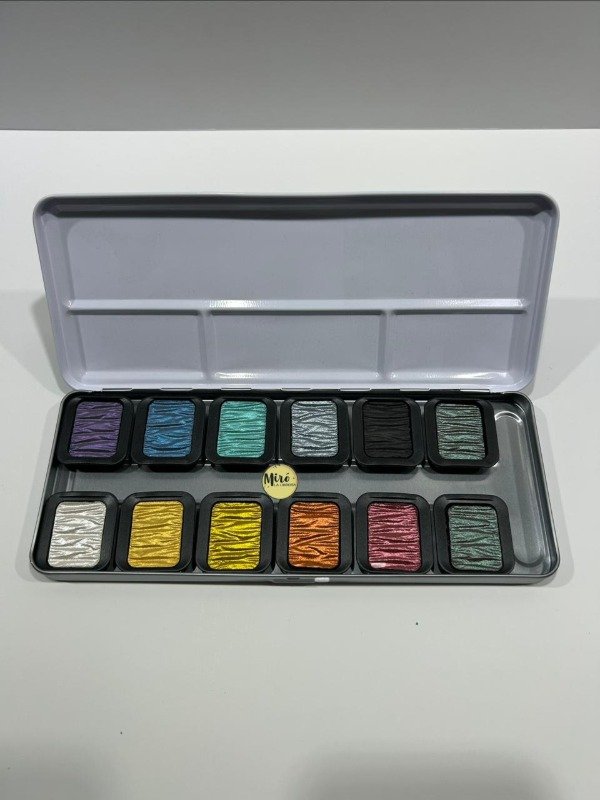 Producto - Set de acuarelas Finetec perladas x12 unidades