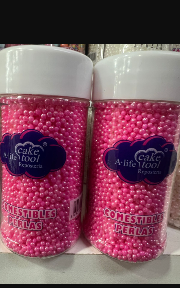 Producto - Perlas comestible rosa 4
