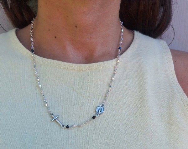 Producto - Rosario cadena cristal rosa - 1