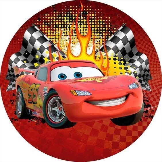 Producto - Lamina comestible redonda 20cm cars 2