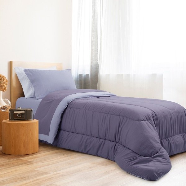 Producto - JUEGO DE SÁBANAS 1 1/2 MICROFiBRA PREMIUM VIOLETA