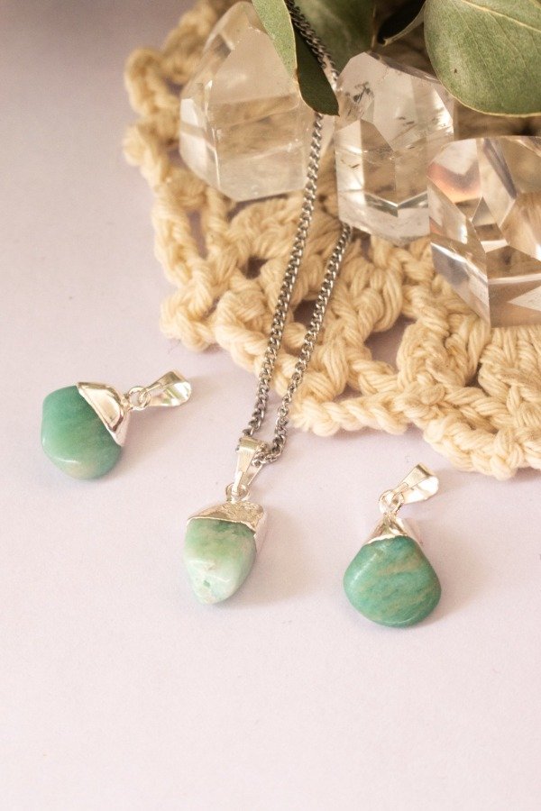Producto - Dijes de Amazonita con electroplata