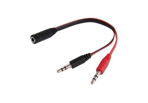 Producto - Adaptador audio 1 plug 3.5mm 4 contectores H a audio 2 plug 3 contactos M -black