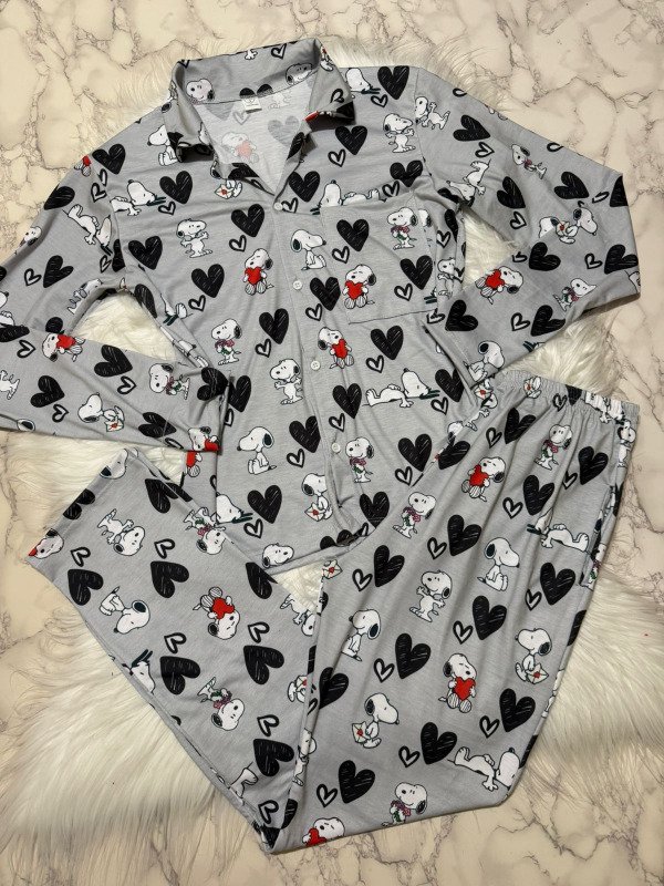 Producto - Camisero lycra manga larga - Snoopy Gris Claro