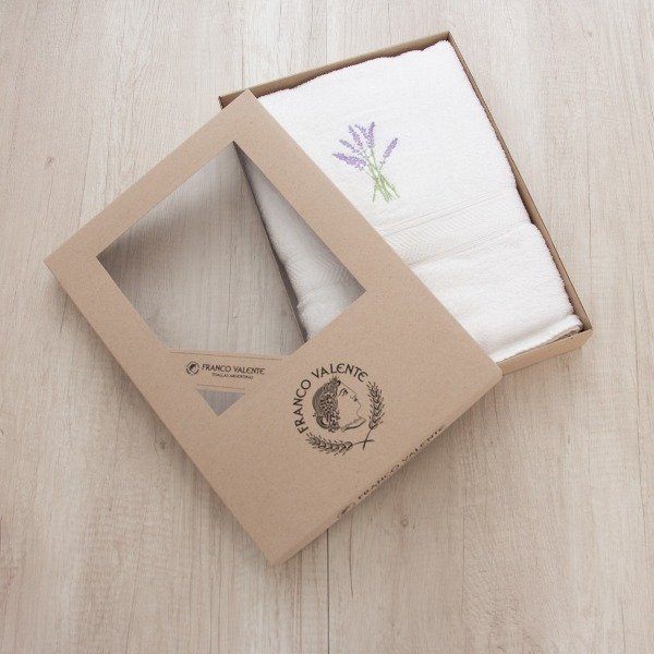 Producto - Juego toalla/toallón Bordado Lavanda