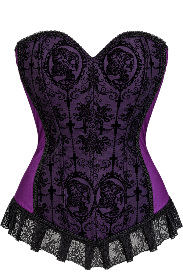 Producto - Corset Overbust Purple labrado -a pedido- - 0
