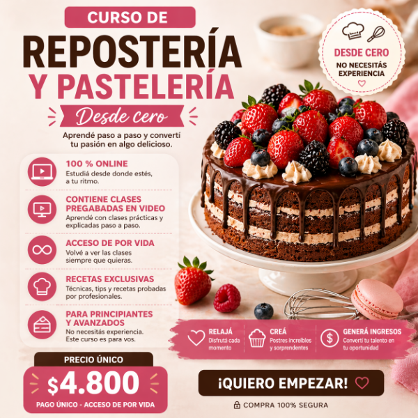 Producto - Curso Digital Repostría y Pastelría