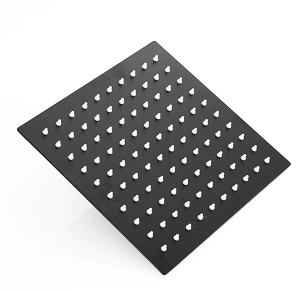 Producto - Grifería Flor de Ducha -cuadrada -20 cm -acero inoxidable 304 -black -NovoHome