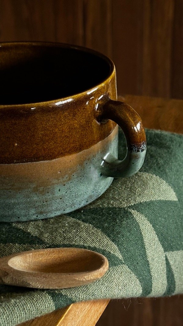 Producto - Tazón sopero JULIO Ámbar con verde